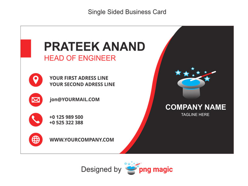 single sided business card