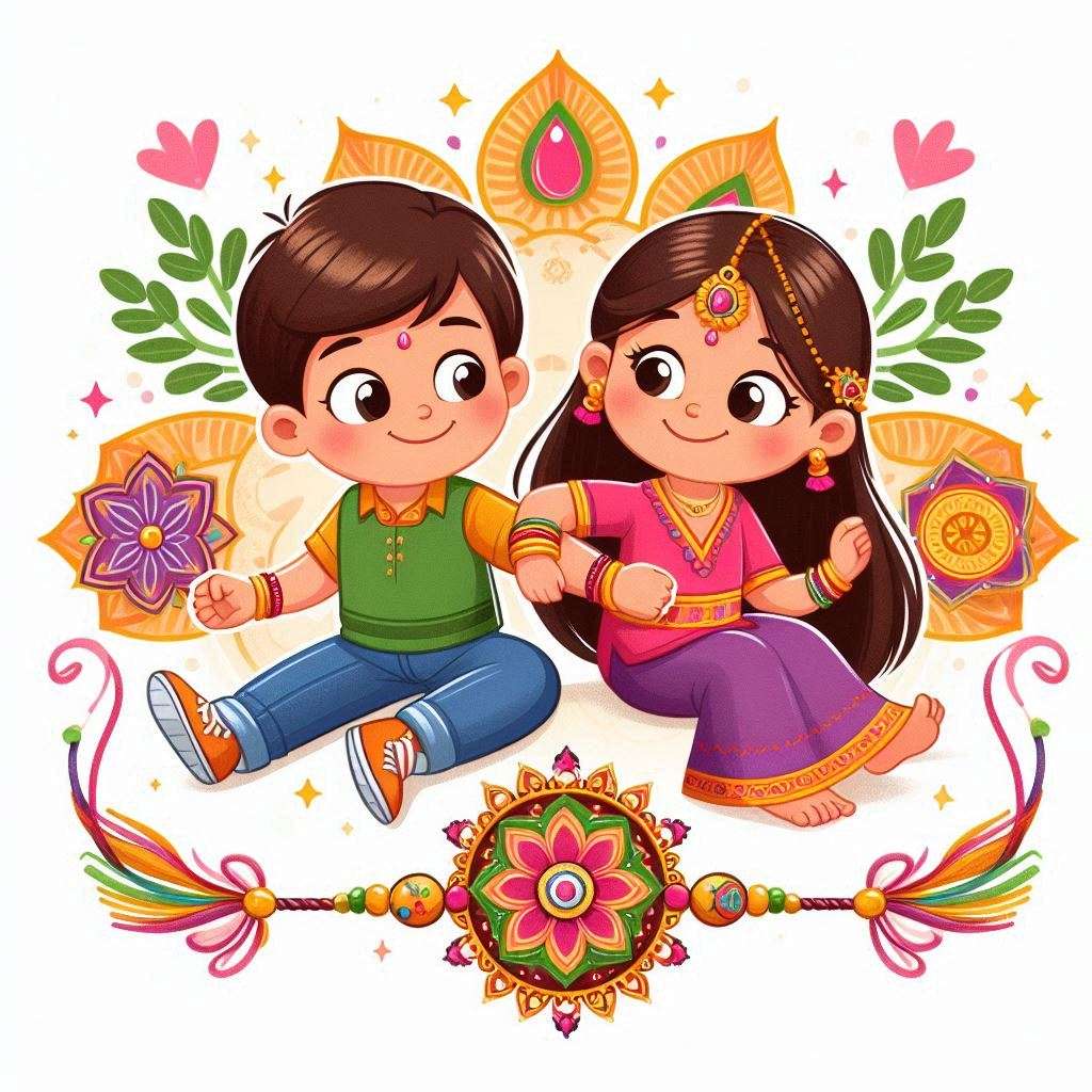 cute and colorful raksha bandhan images for kids and family celebrations