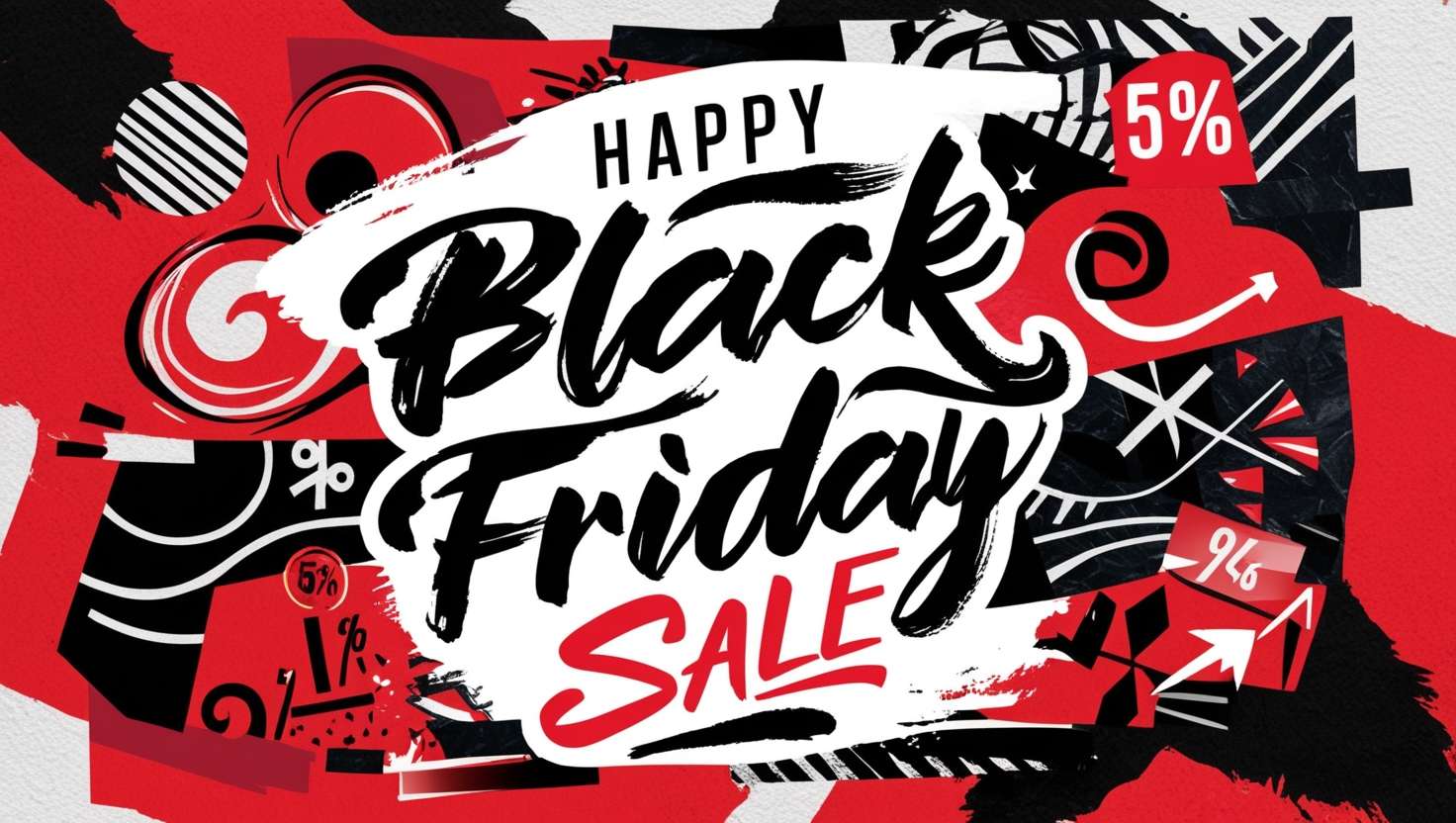 artistic black friday sale collage