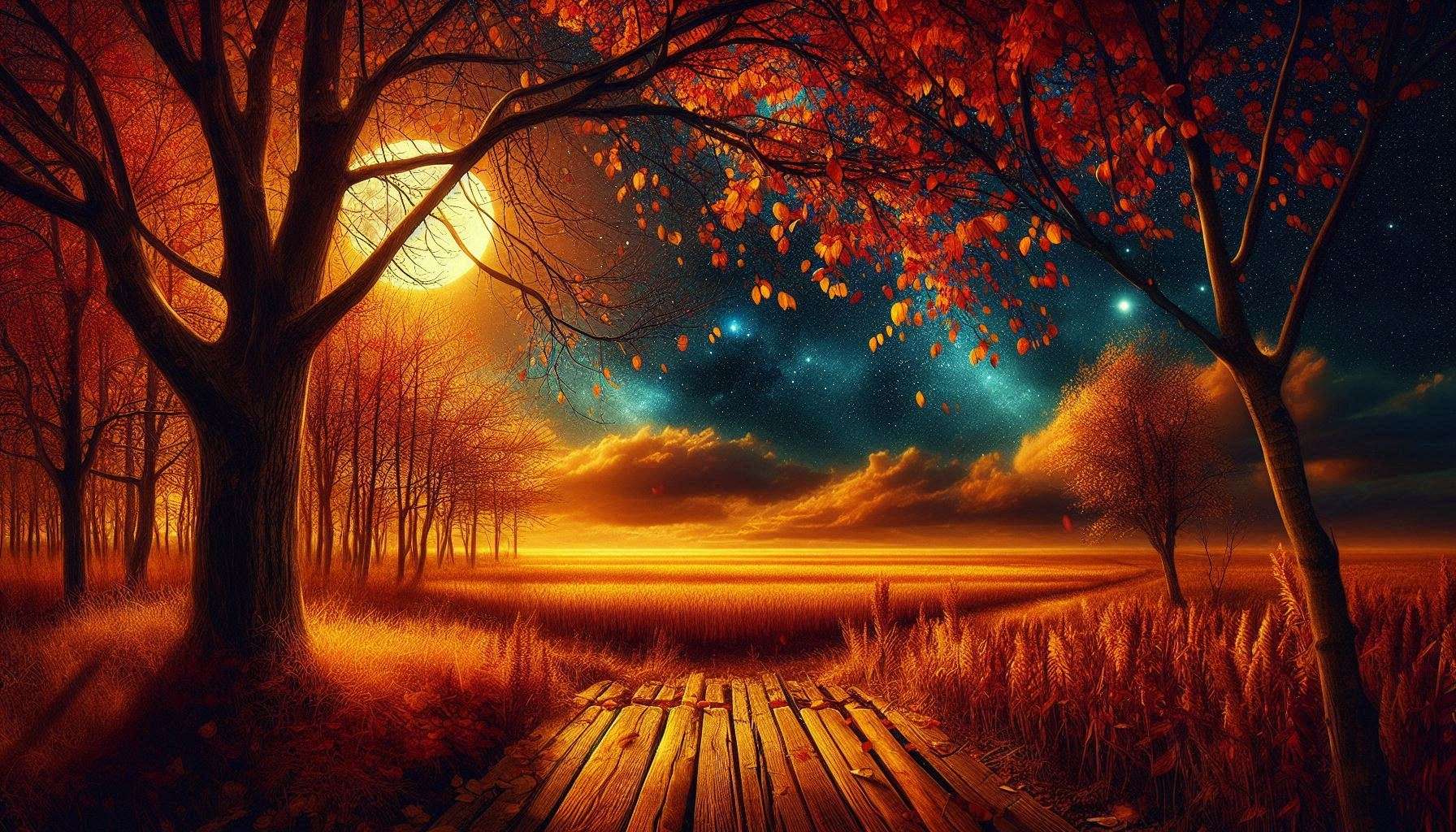 autumn night sky background wallpaper