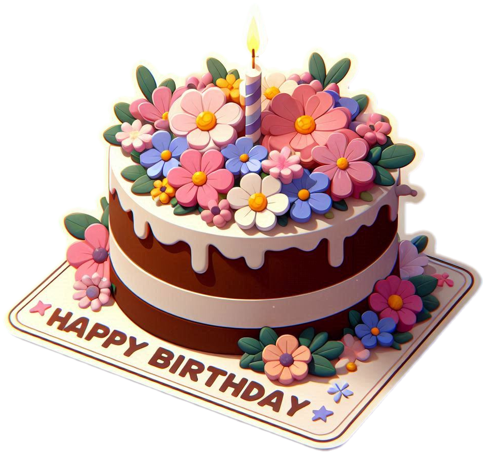 birthday cake png with flowers