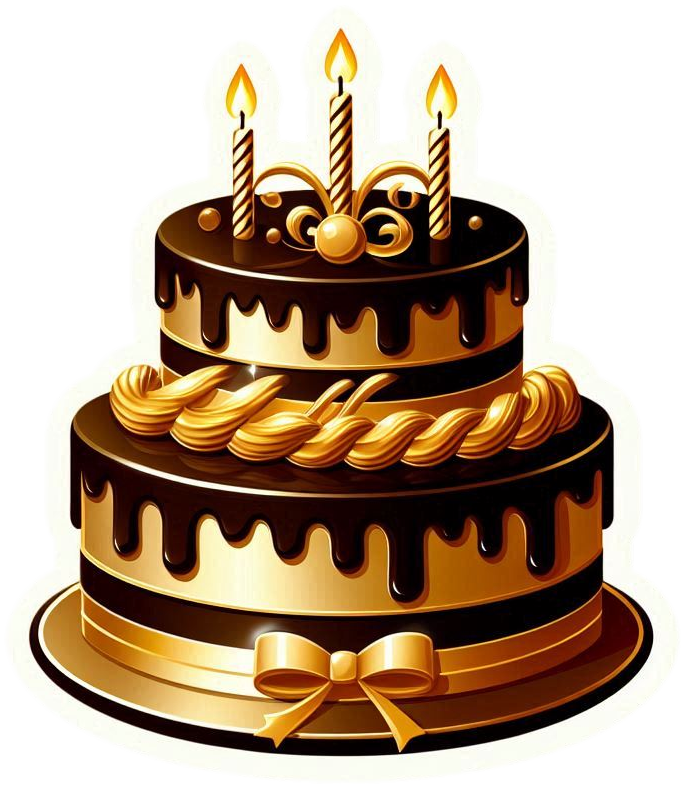 gold birthday cake png download