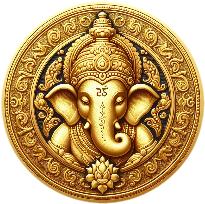 ganesha gold coin png transparent background