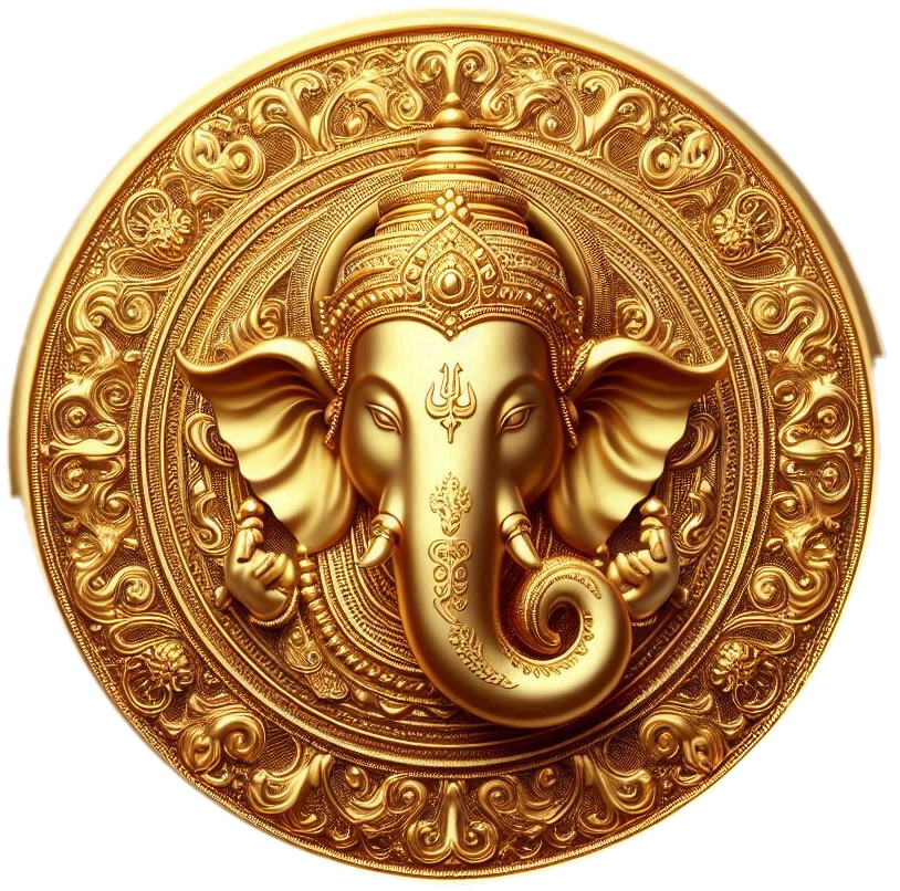 download 18k ganesh gold coin png for design