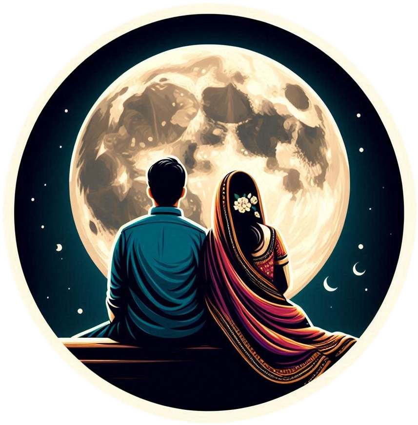 karwa chauth festival couple watching moon png