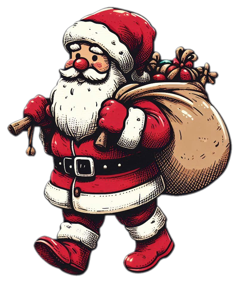 hand-drawn santa claus png art