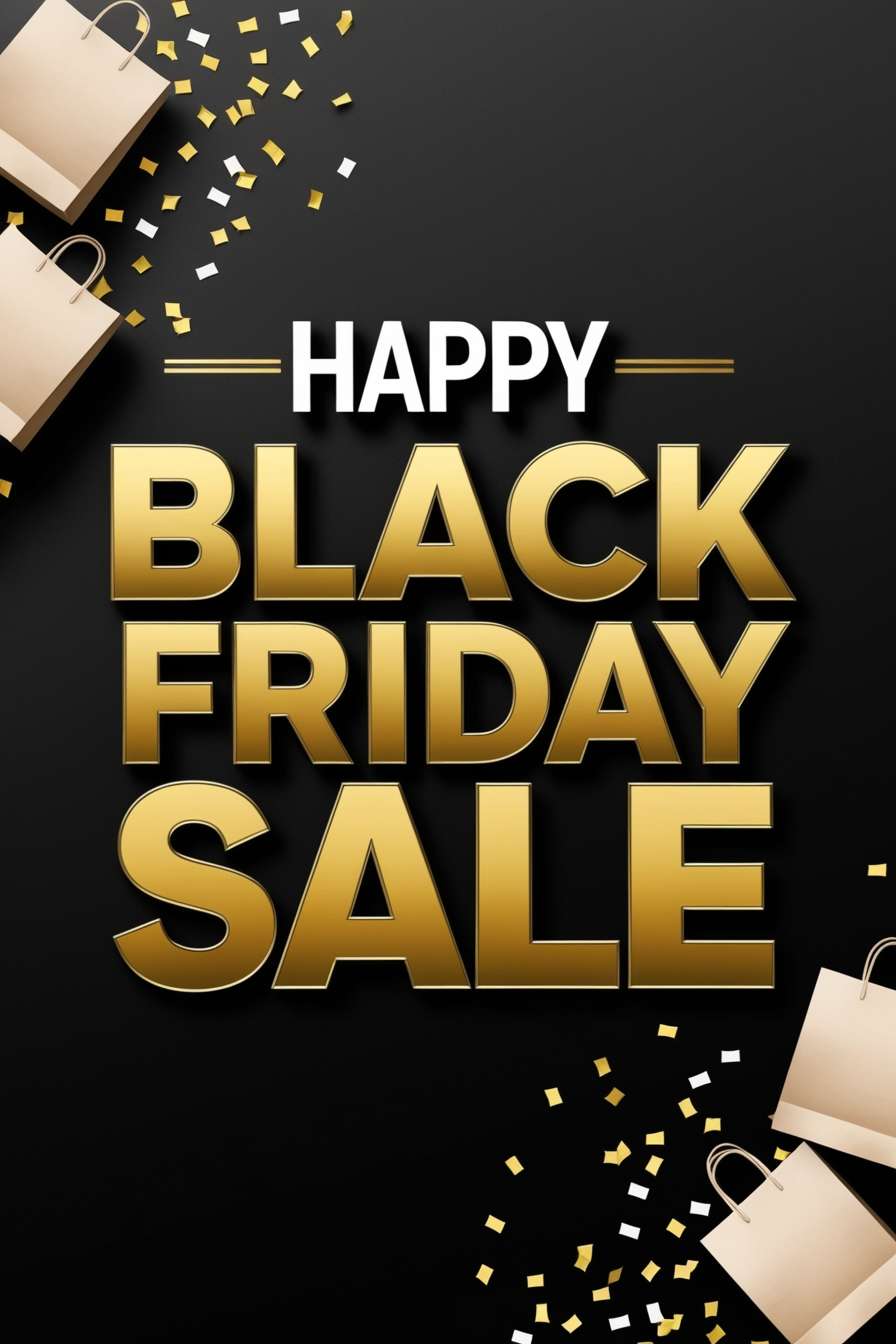 happy black friday sale banner design