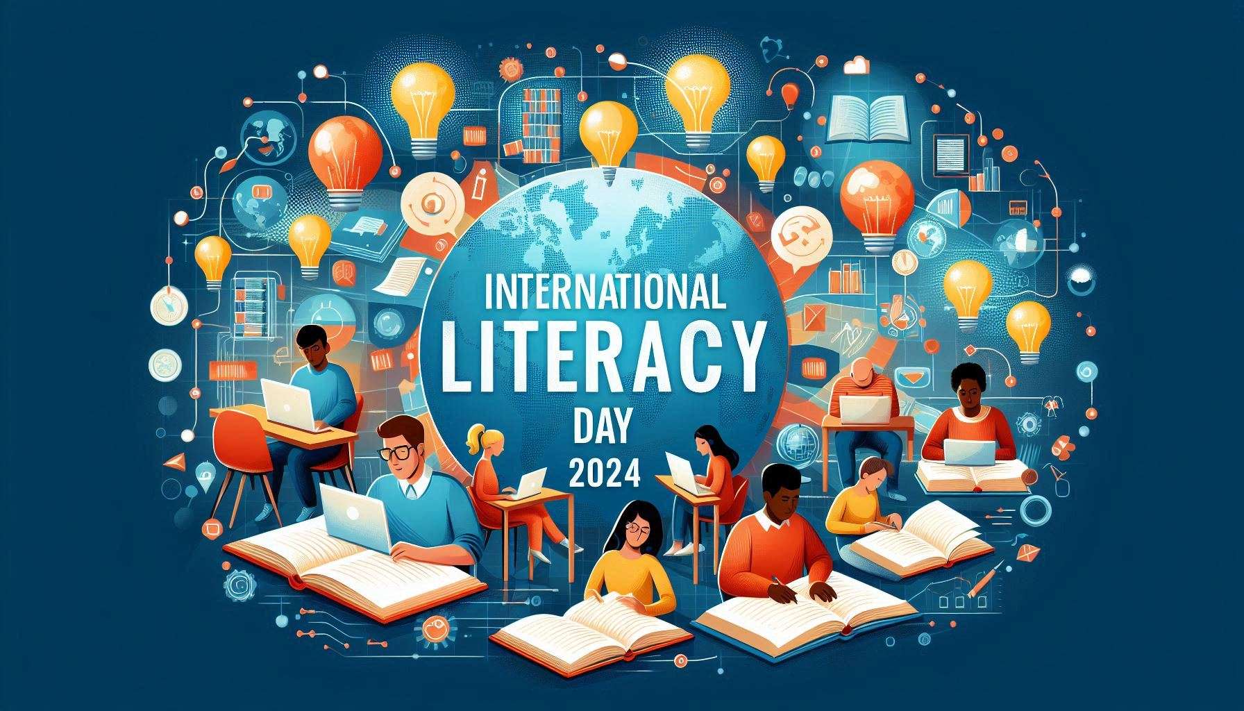 international literacy day 2024 vector art for school events