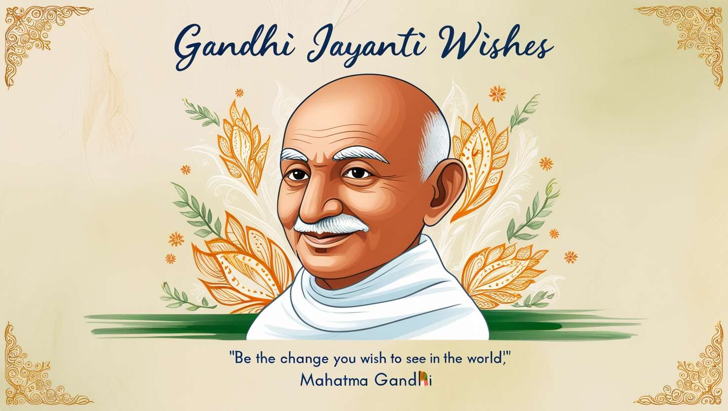 mahatma gandhi jayanti wishes with floral designs for download