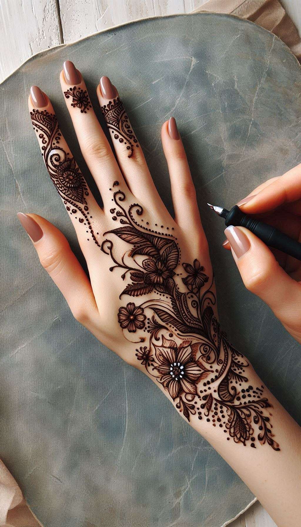 simple mehndi design for beginners