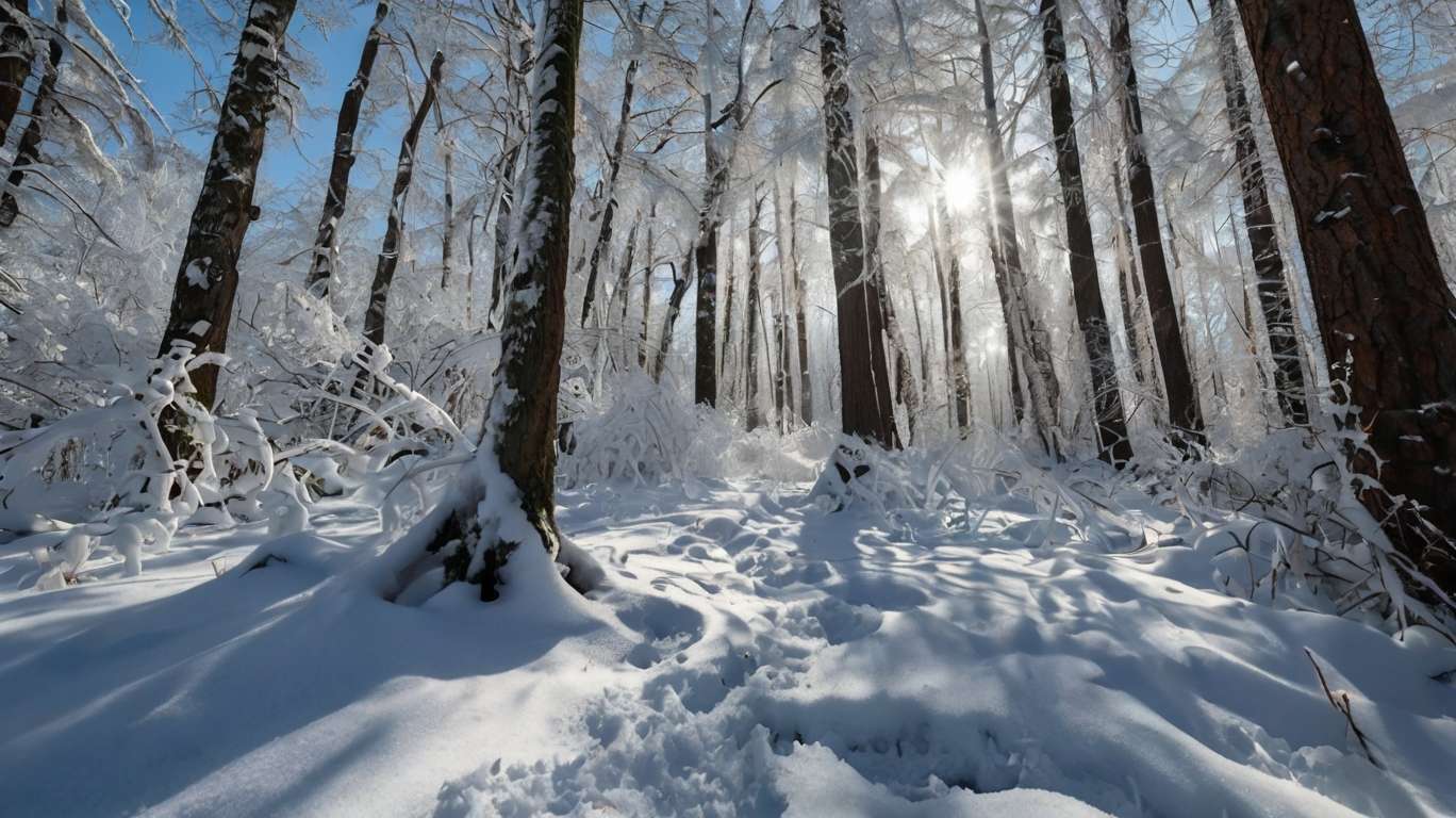 winter snow-covered forest nature scenes