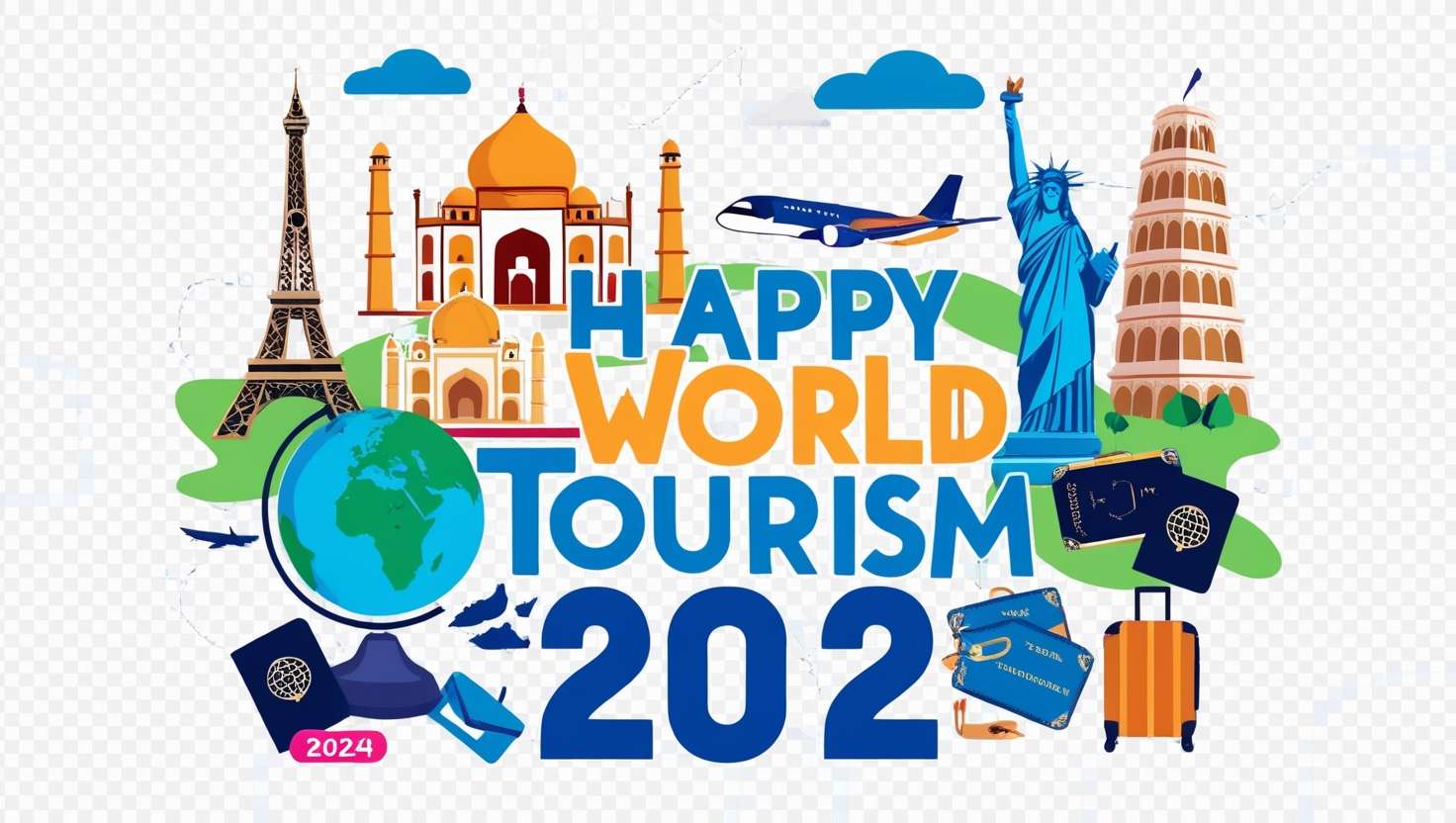 transparent world tourism day 2024 travel sticker png