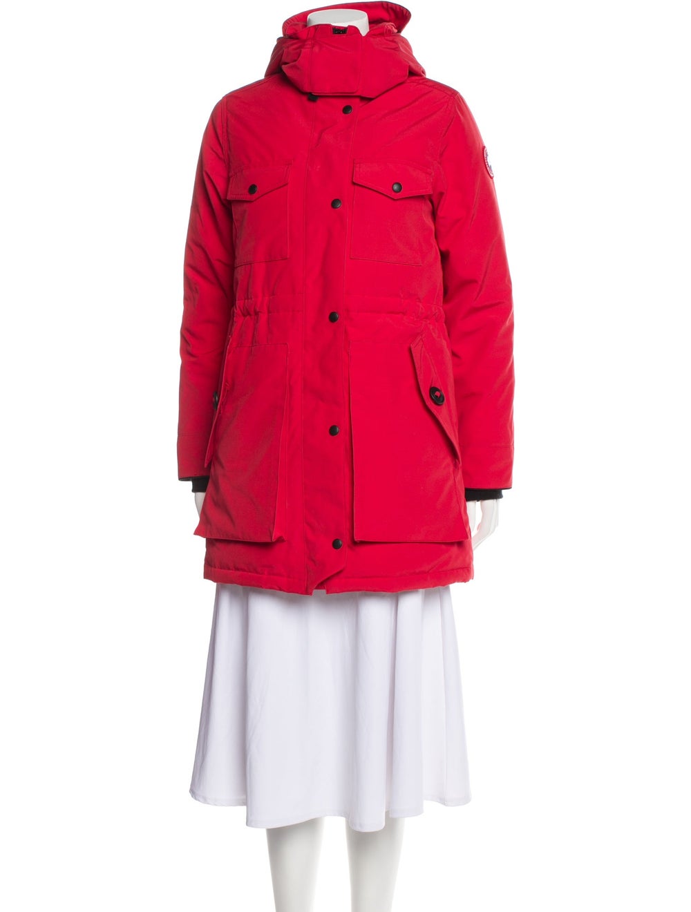 Canada Goose Down Coat Red With Hood Stand Collar… - image 1