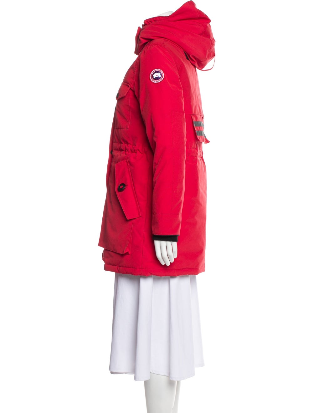 Canada Goose Down Coat Red With Hood Stand Collar… - image 2