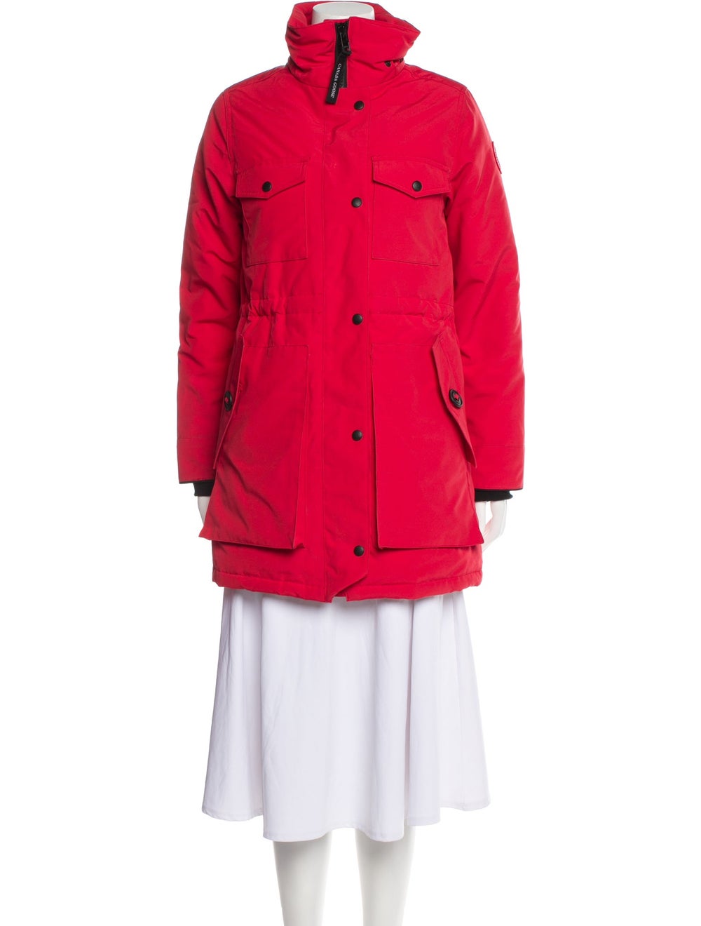 Canada Goose Down Coat Red With Hood Stand Collar… - image 4