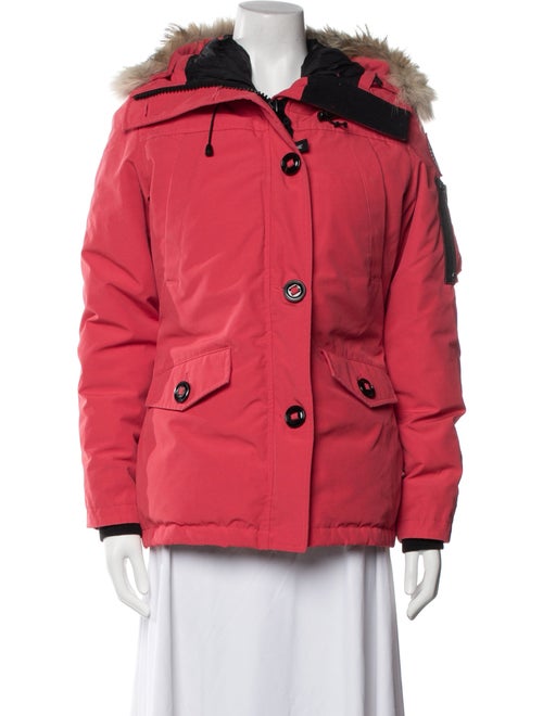 Canada Goose Down Coat Red With Hood Fur Trim & P… - image 1