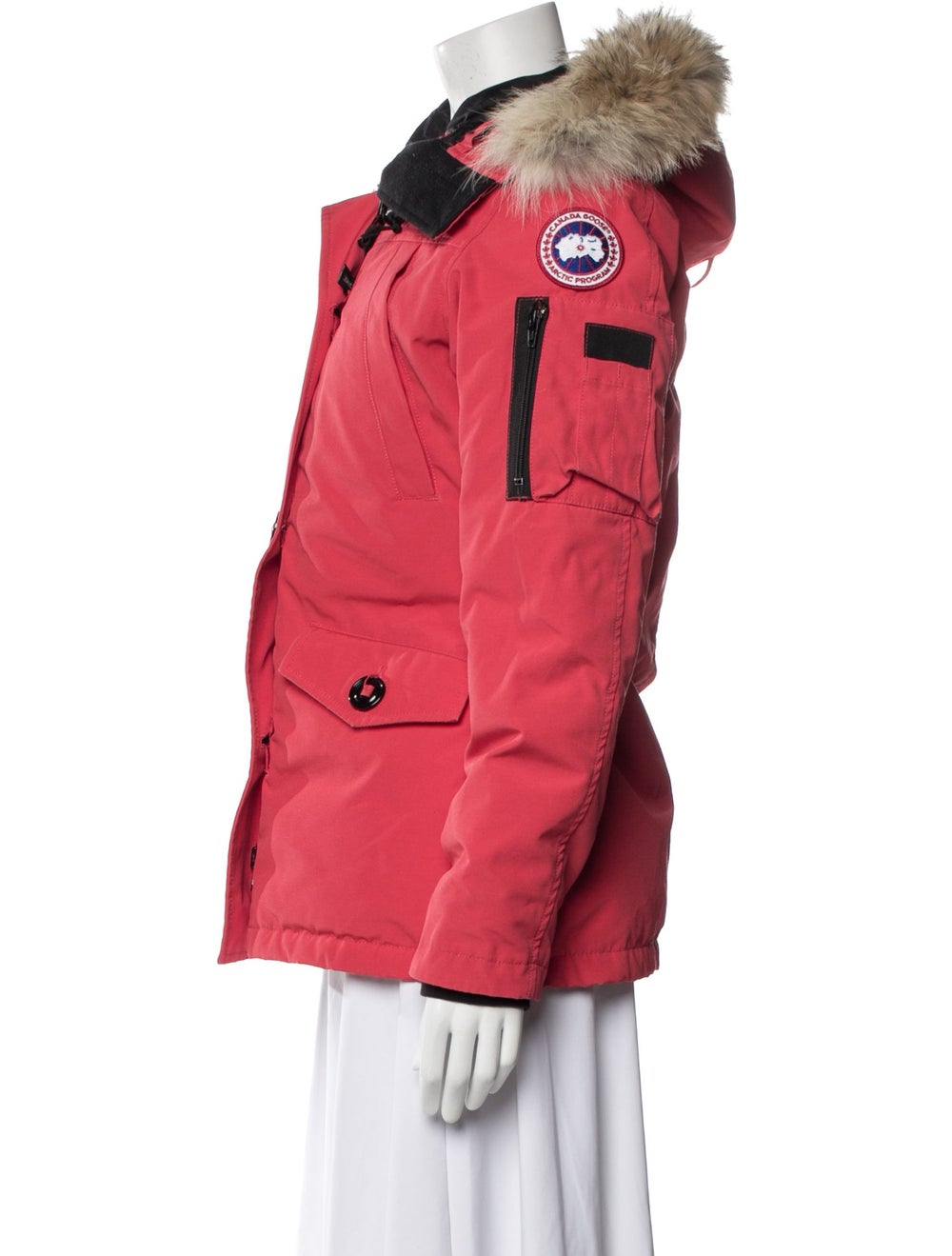 Canada Goose Down Coat Red With Hood Fur Trim & P… - image 2