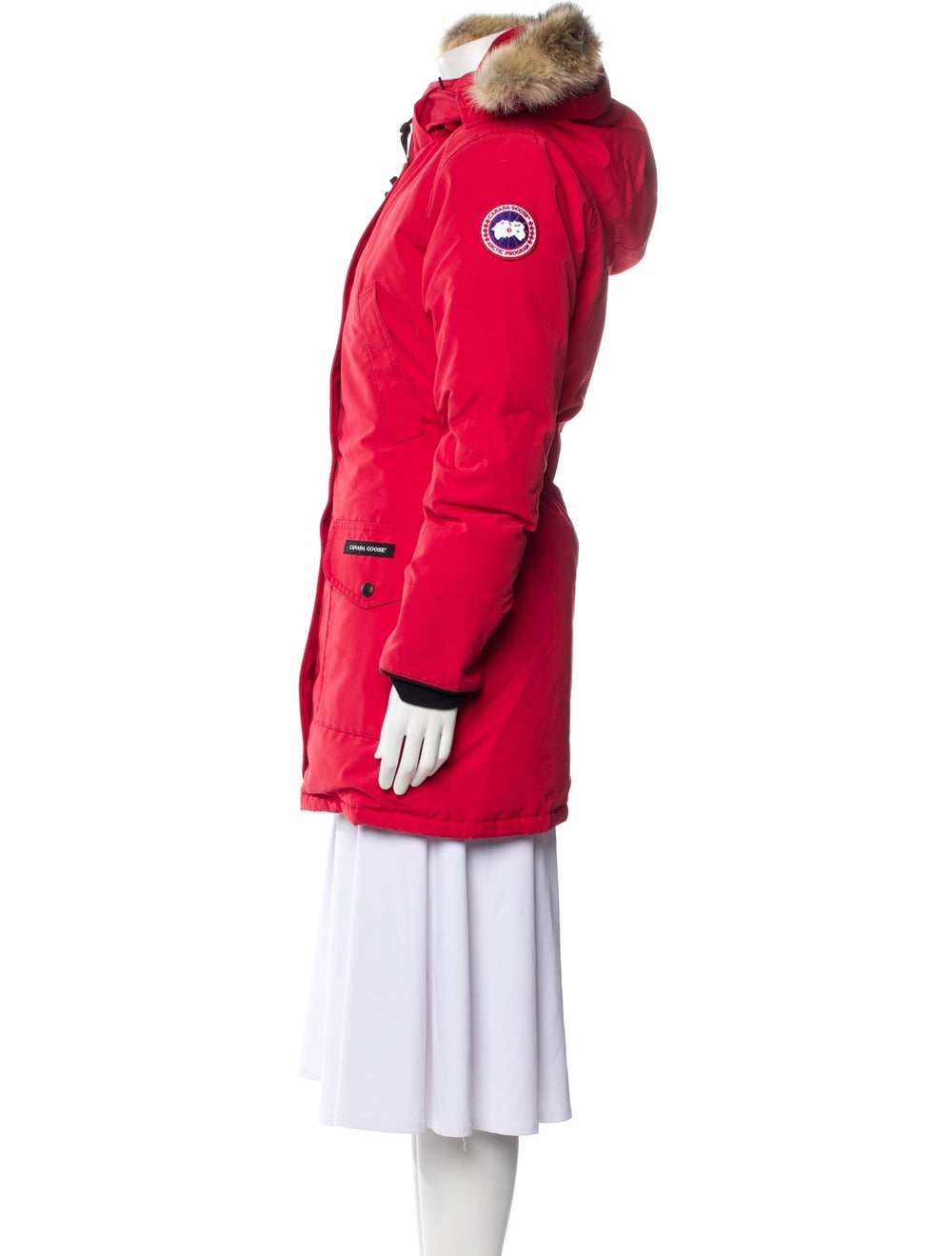 Canada Goose Down Coat Red With Hood Stand Collar… - image 2