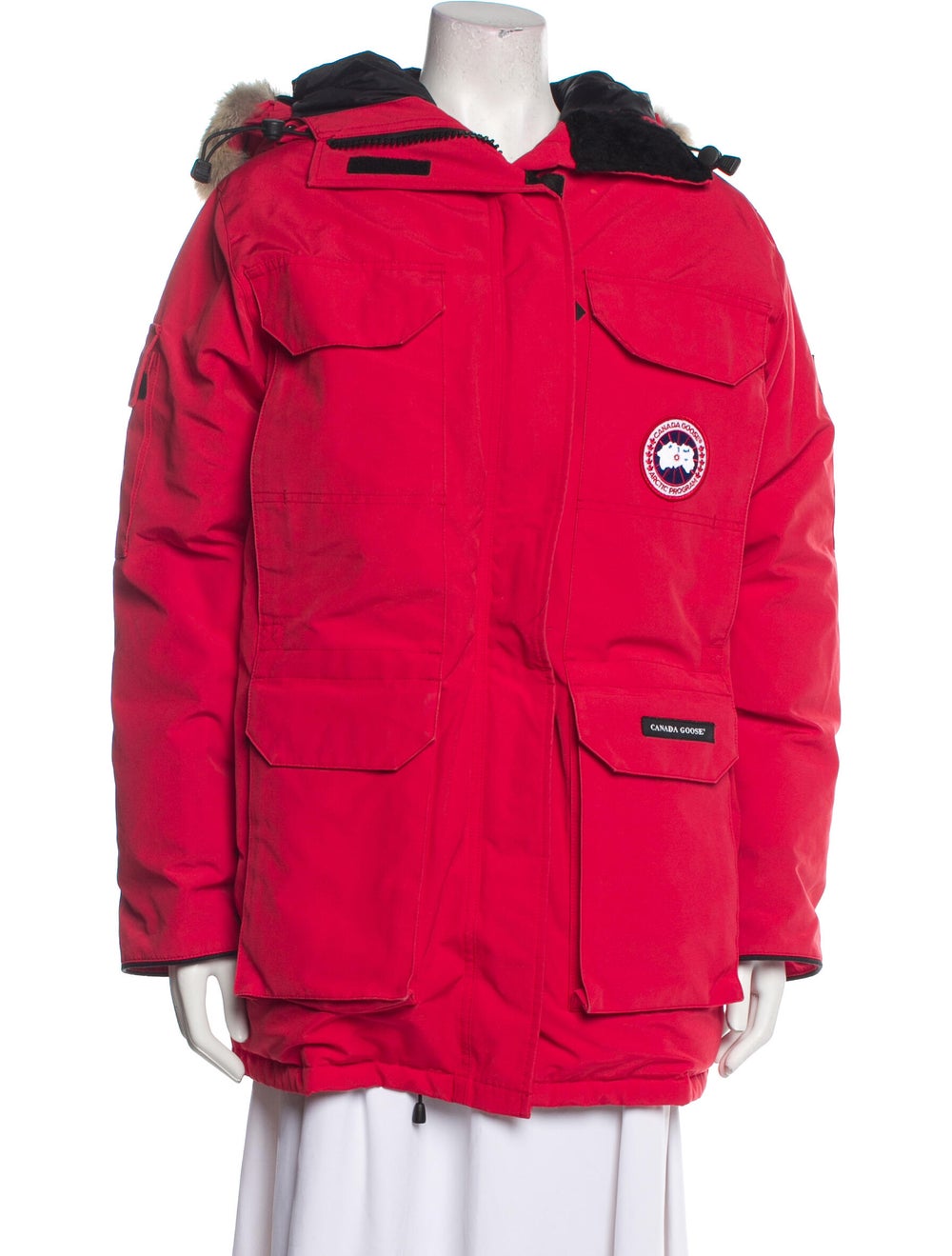 Canada Goose Down Coat Red With Hood Embroidered … - image 1