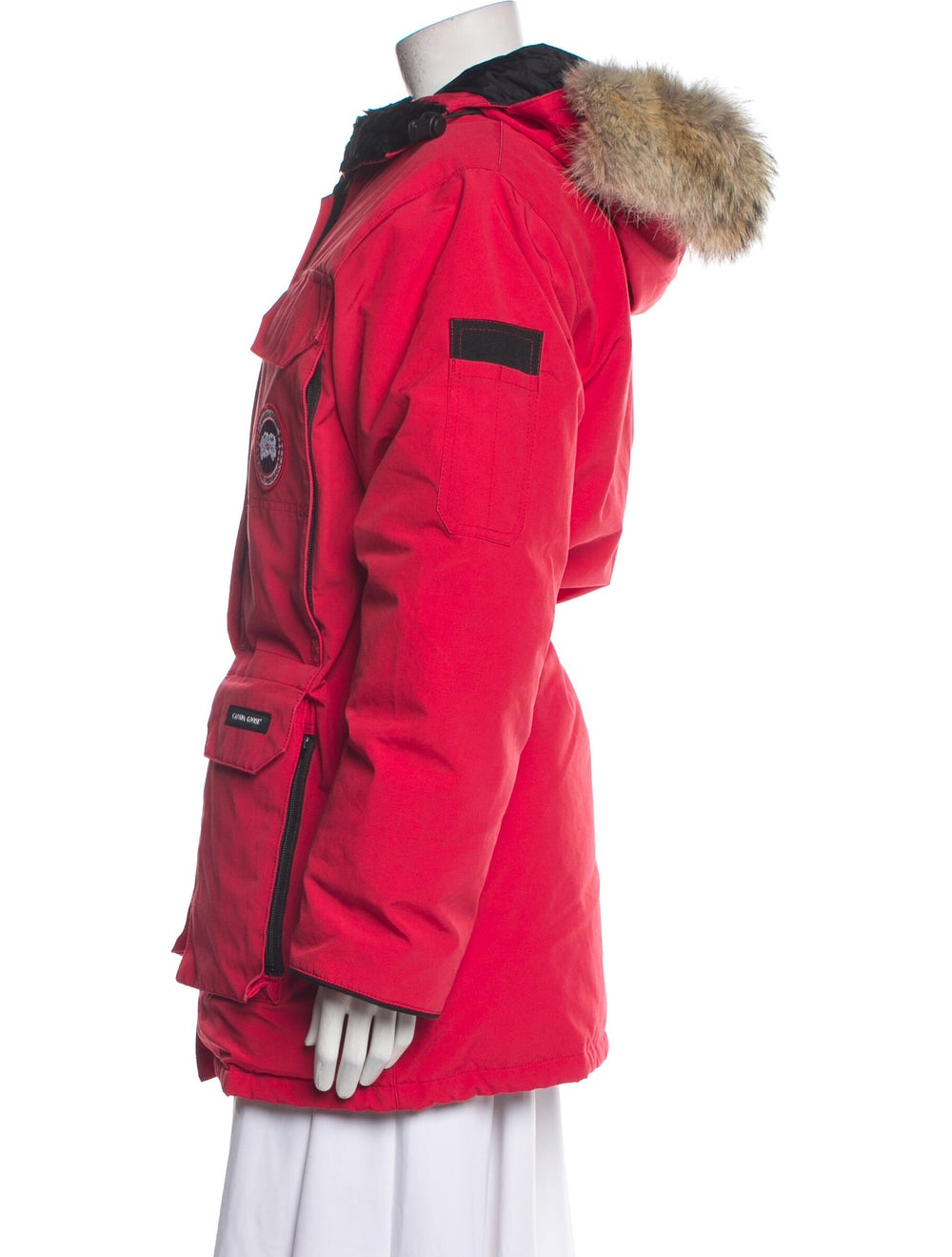 Canada Goose Down Coat Red With Hood Embroidered … - image 2