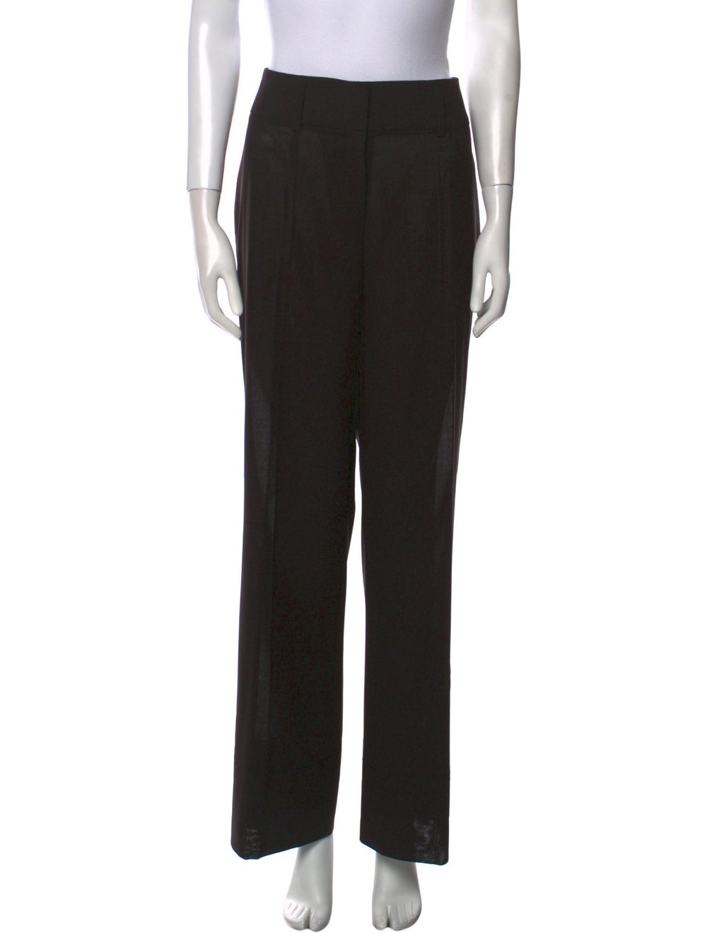 Akris Wool Wide Leg Pants Black Mid-Rise - image 1