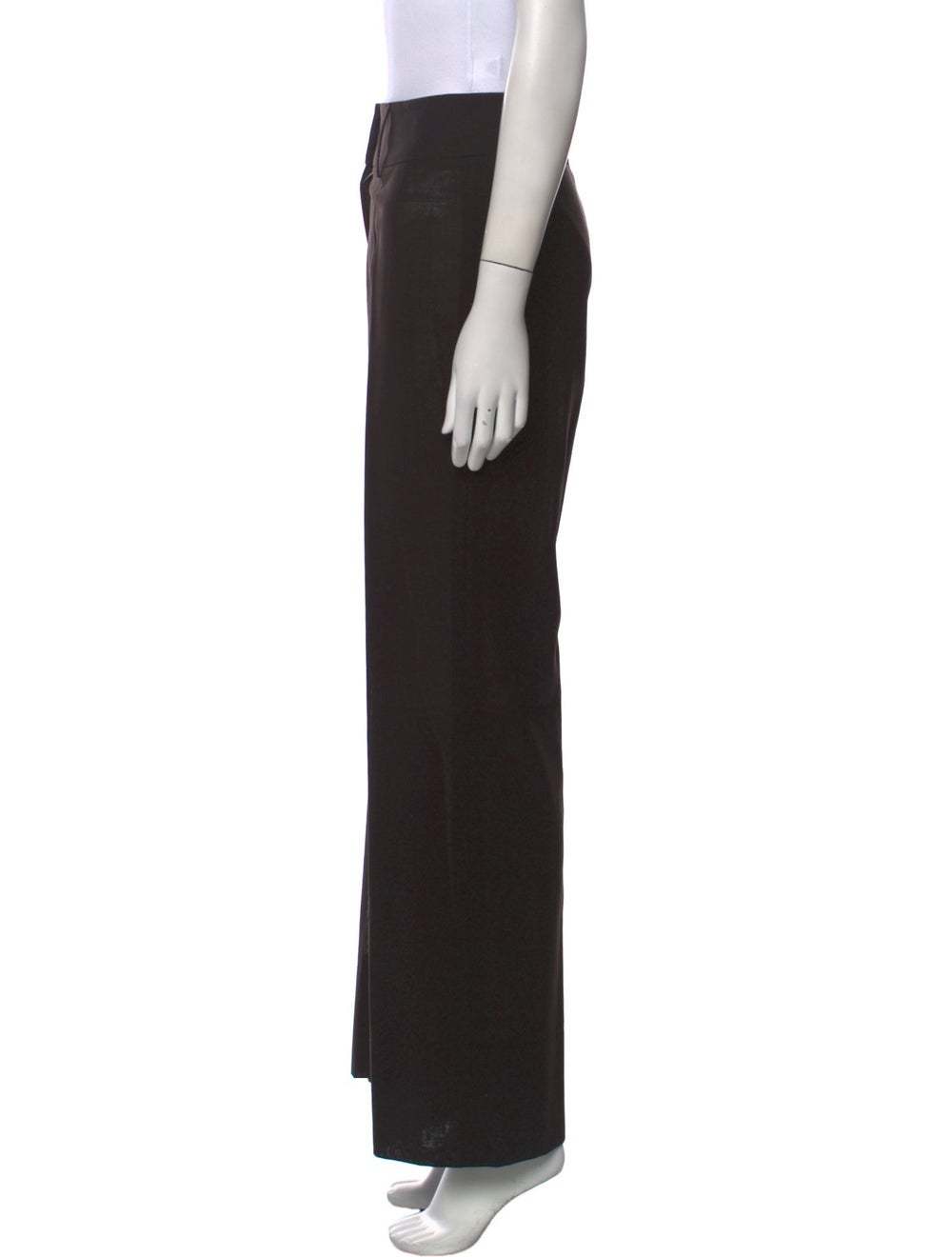 Akris Wool Wide Leg Pants Black Mid-Rise - image 2