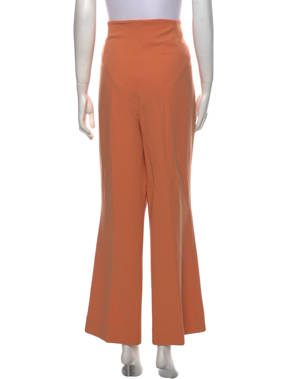 Akris Wool Wide Leg Pants Orange High-Rise - image 3