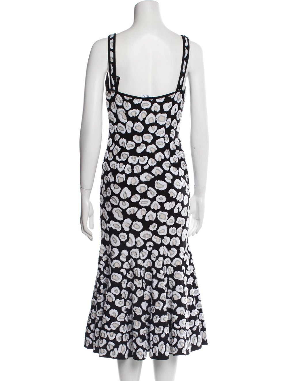 Alaïa A-Line Dress Black Printed Sleeveless with … - image 3