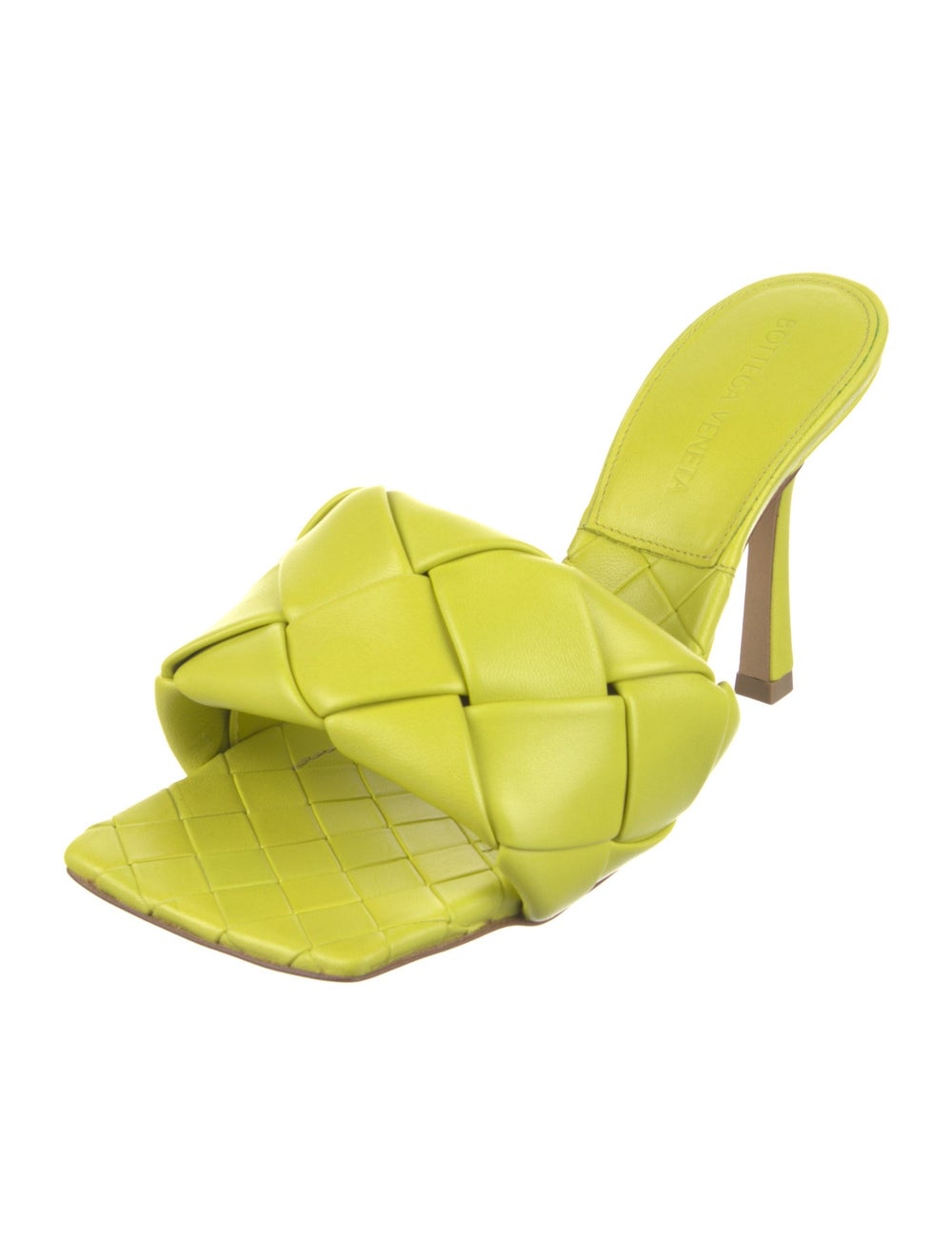 Bottega Veneta Leather Slides Yellow Intrecciato … - image 2