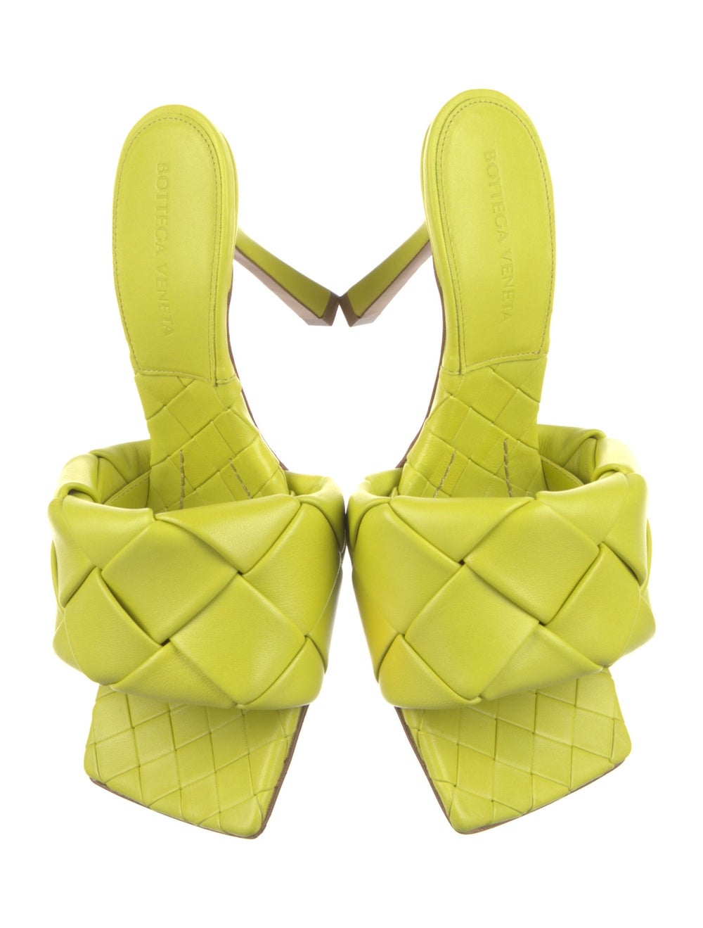 Bottega Veneta Leather Slides Yellow Intrecciato … - image 3