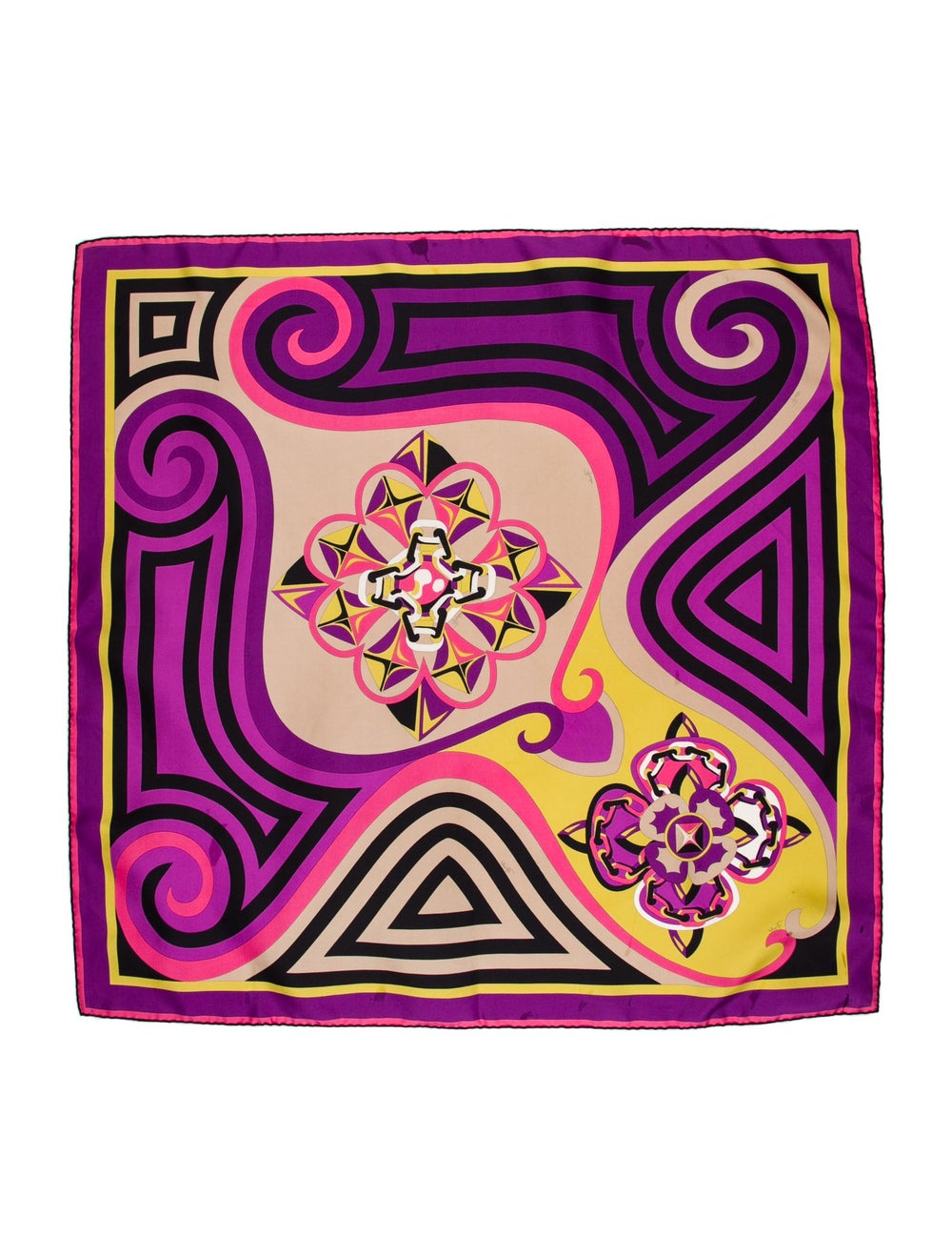 Emilio Pucci Silk Scarf Purple Printed Featuring … - image 1