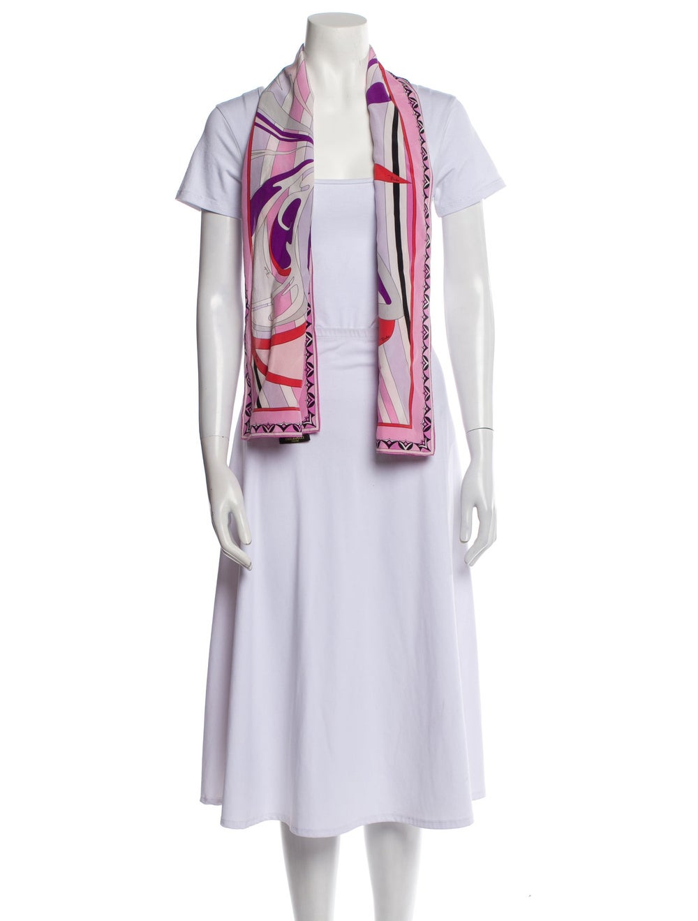 Emilio Pucci Silk Scarf Purple Printed Featuring … - image 3