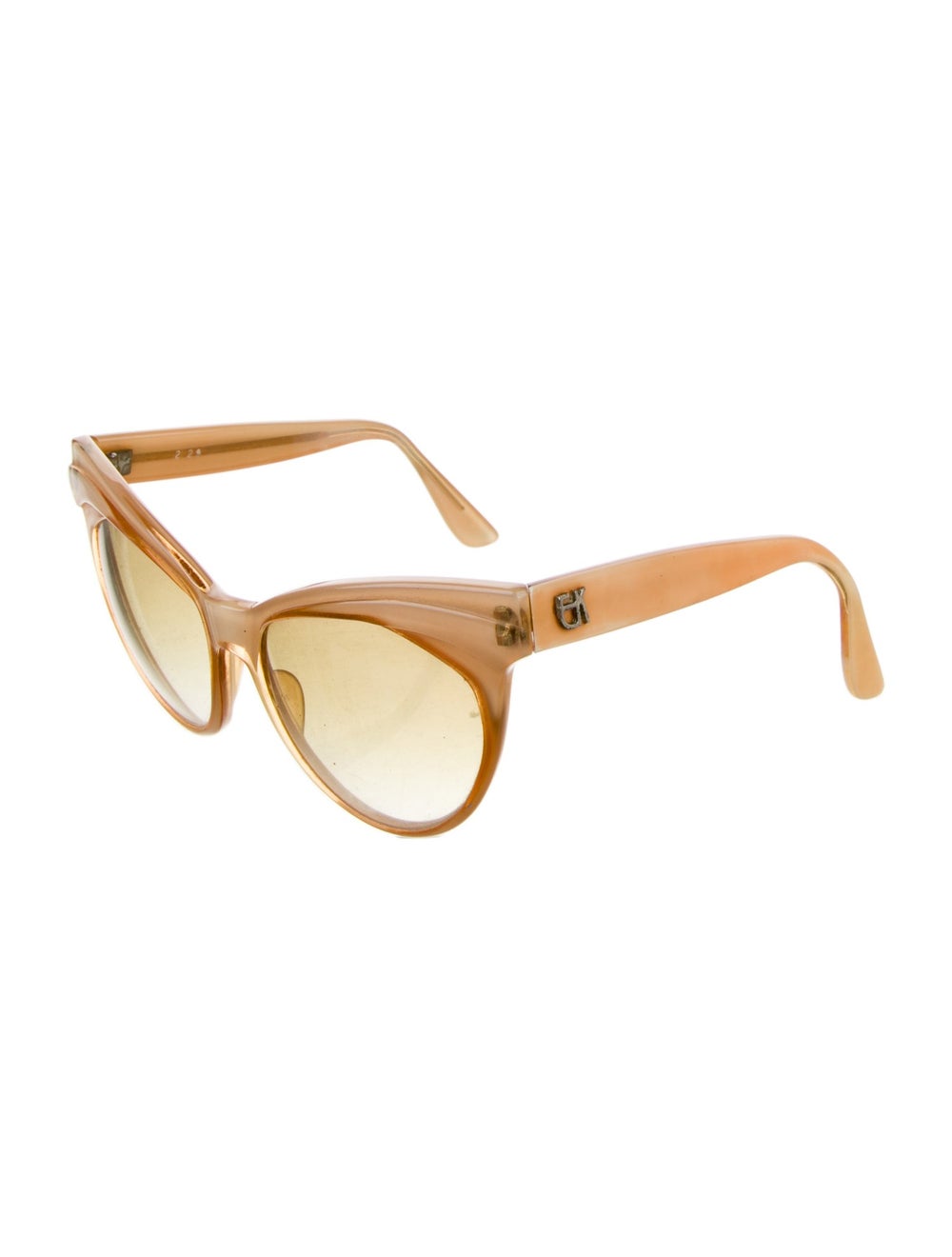 Emmanuelle Khanh Cat-Eye Sunglasses Orange Acetat… - image 2