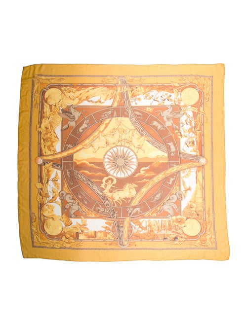 Hermès Shawl Yellow Rythmes du Monde Motif Featuri