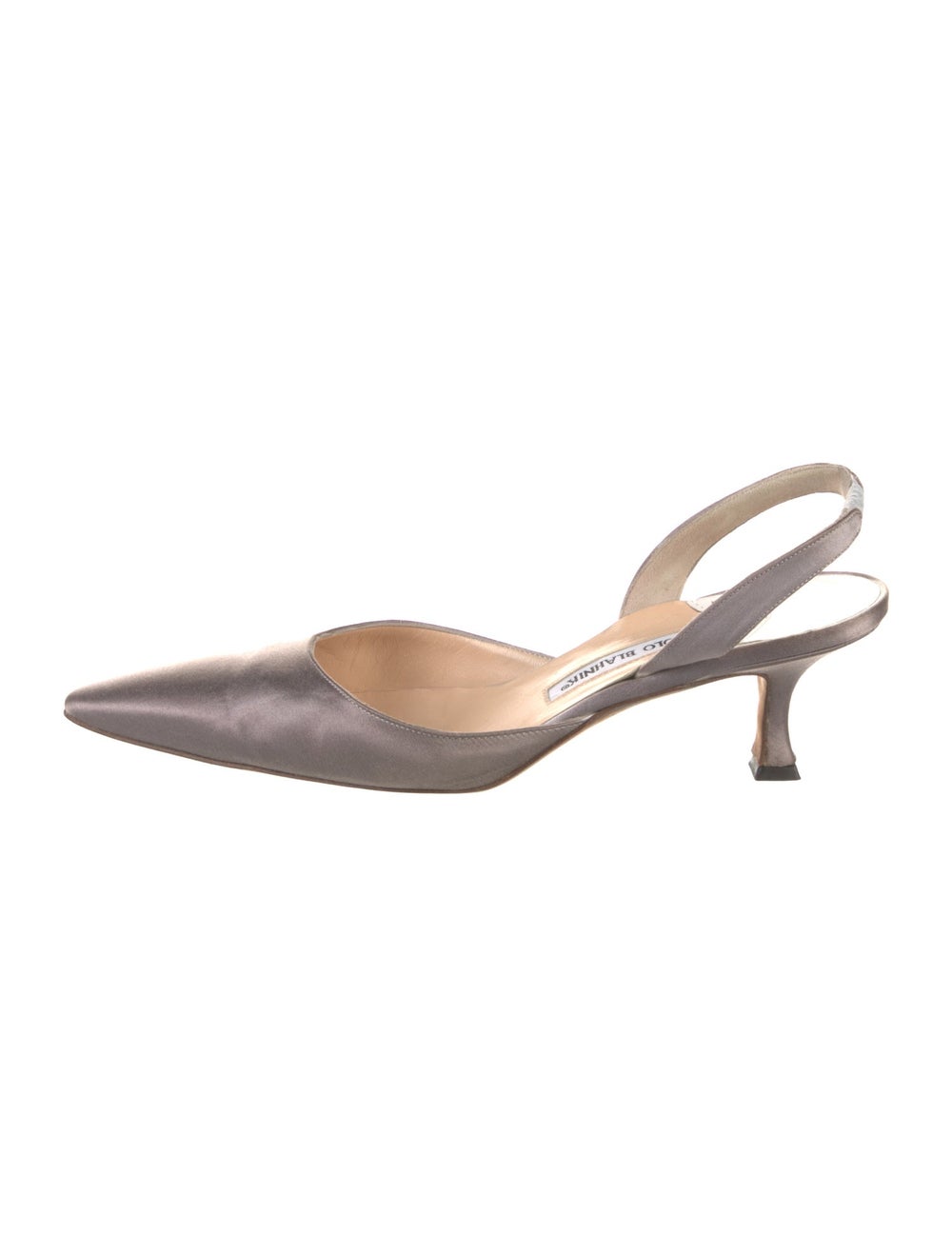 Manolo Blahnik Leather Slingback Pumps Brown Leat… - image 1