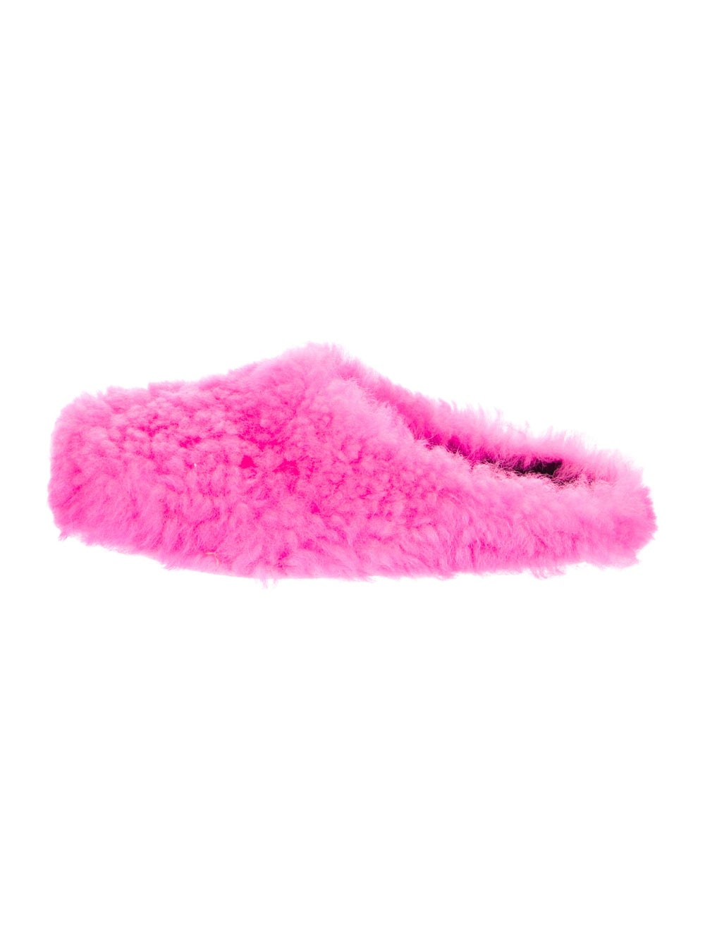 Marni Faux Fur Slippers Pink Round-Toes - image 1