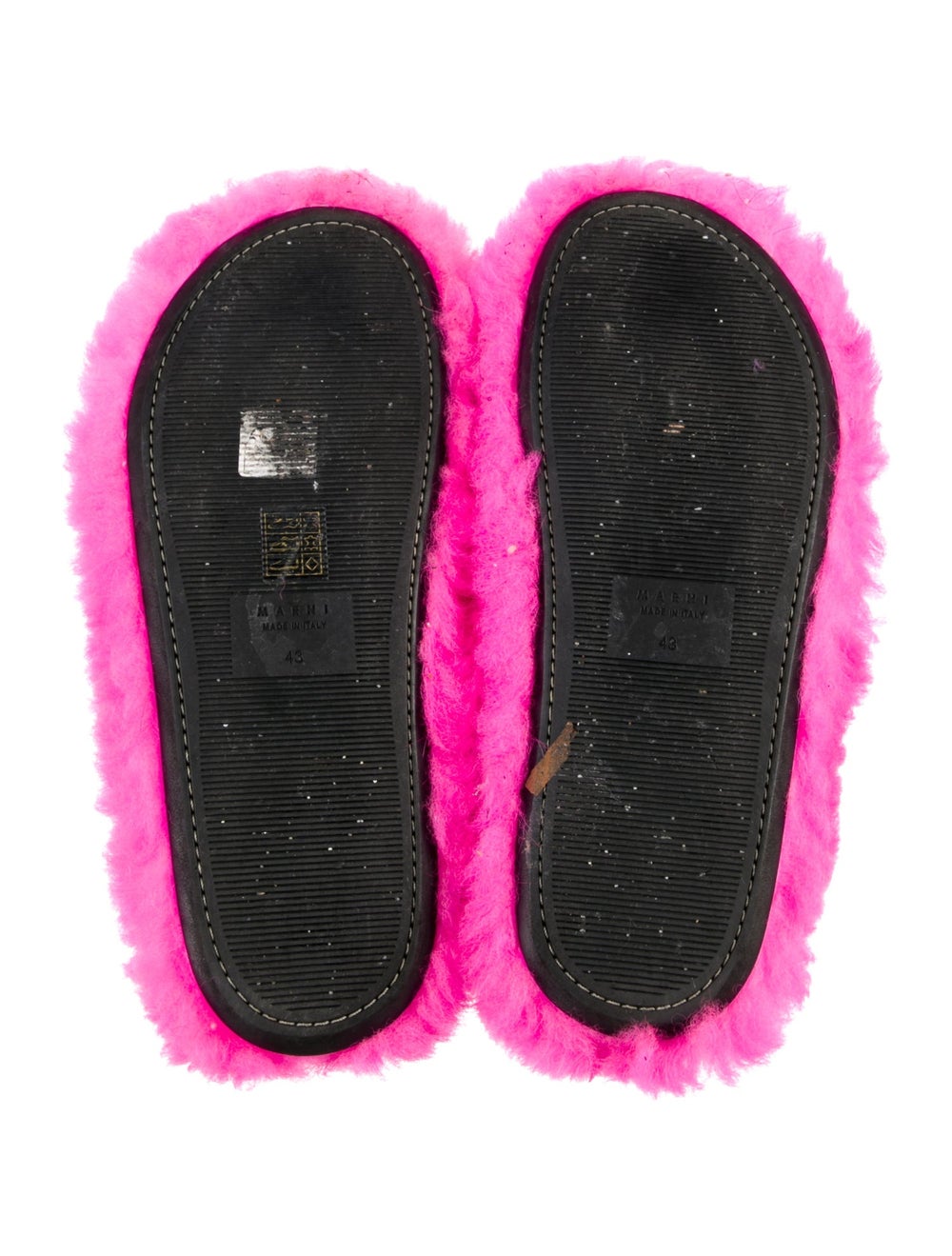 Marni Faux Fur Slippers Pink Round-Toes - image 5