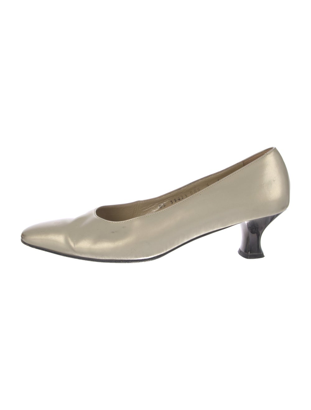 Salvatore Ferragamo Leather Pumps White Semi-Poin… - image 1