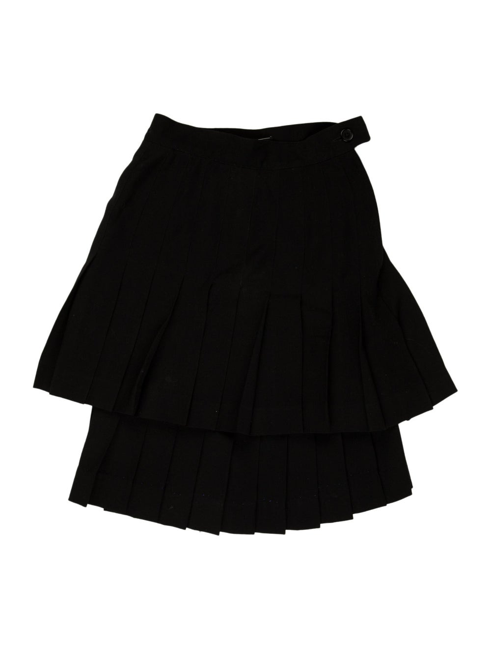 Salvatore Ferragamo Wool Skirt Black Pleated Acce… - image 1