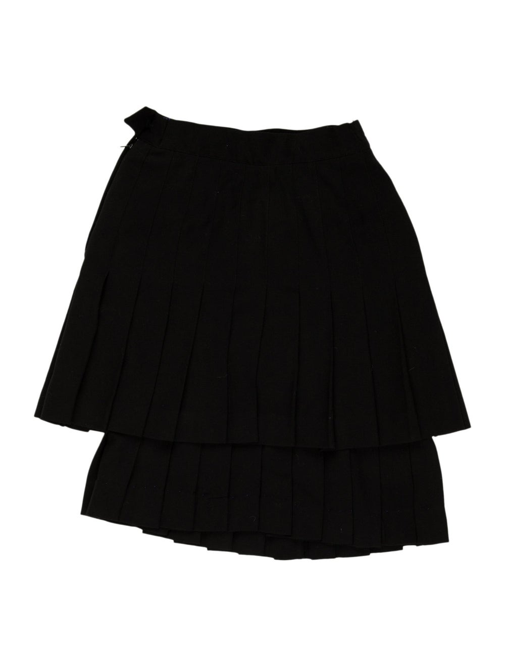 Salvatore Ferragamo Wool Skirt Black Pleated Acce… - image 2