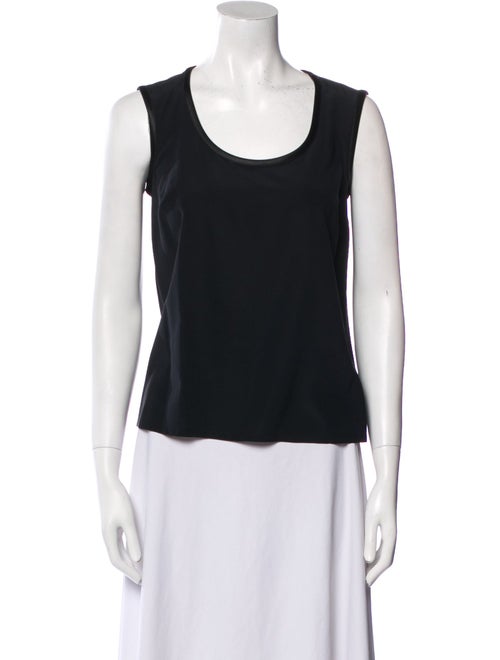 St. John Silk Tank Top Black Scoop Neck - image 1