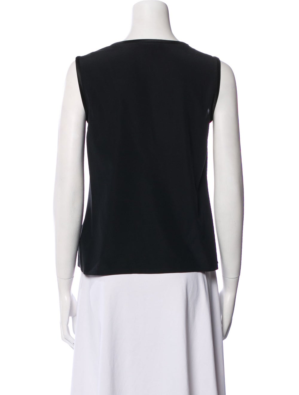 St. John Silk Tank Top Black Scoop Neck - image 3