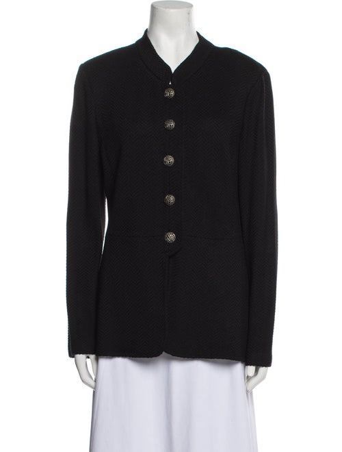 St. John Evening Jacket Black Stand Collar