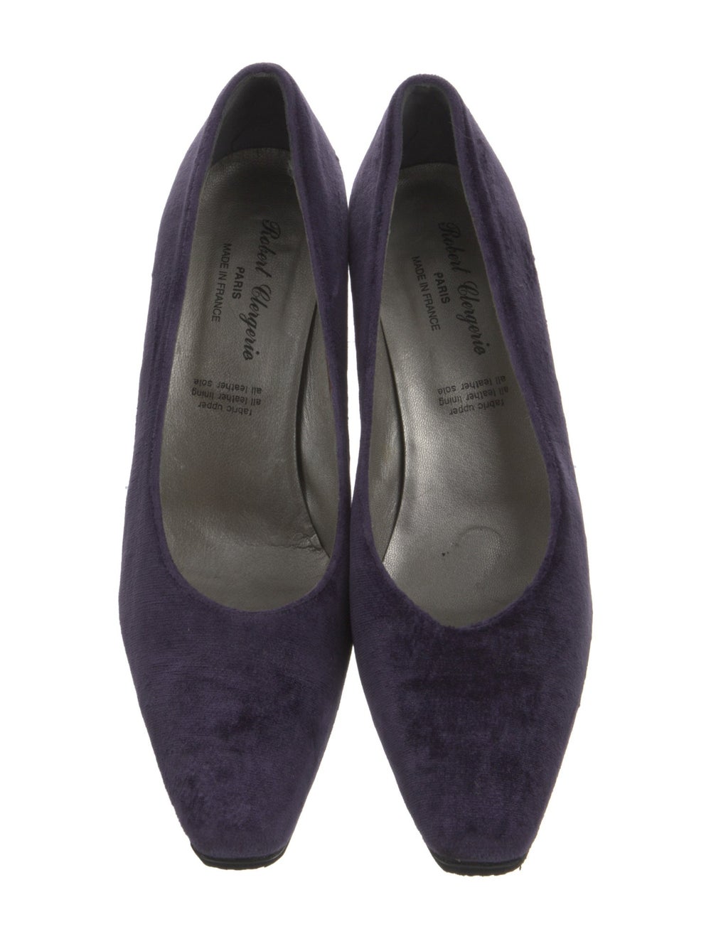 Robert Clergerie Velvet Pumps Purple Square-Toes … - image 3