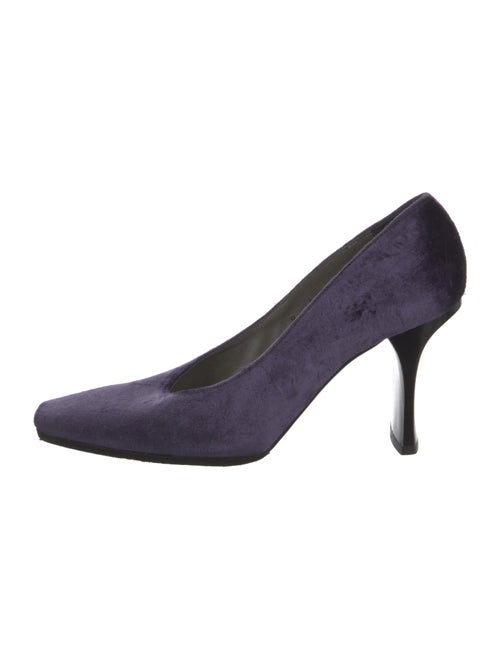 Robert Clergerie Velvet Pumps Purple Square-Toes … - image 1