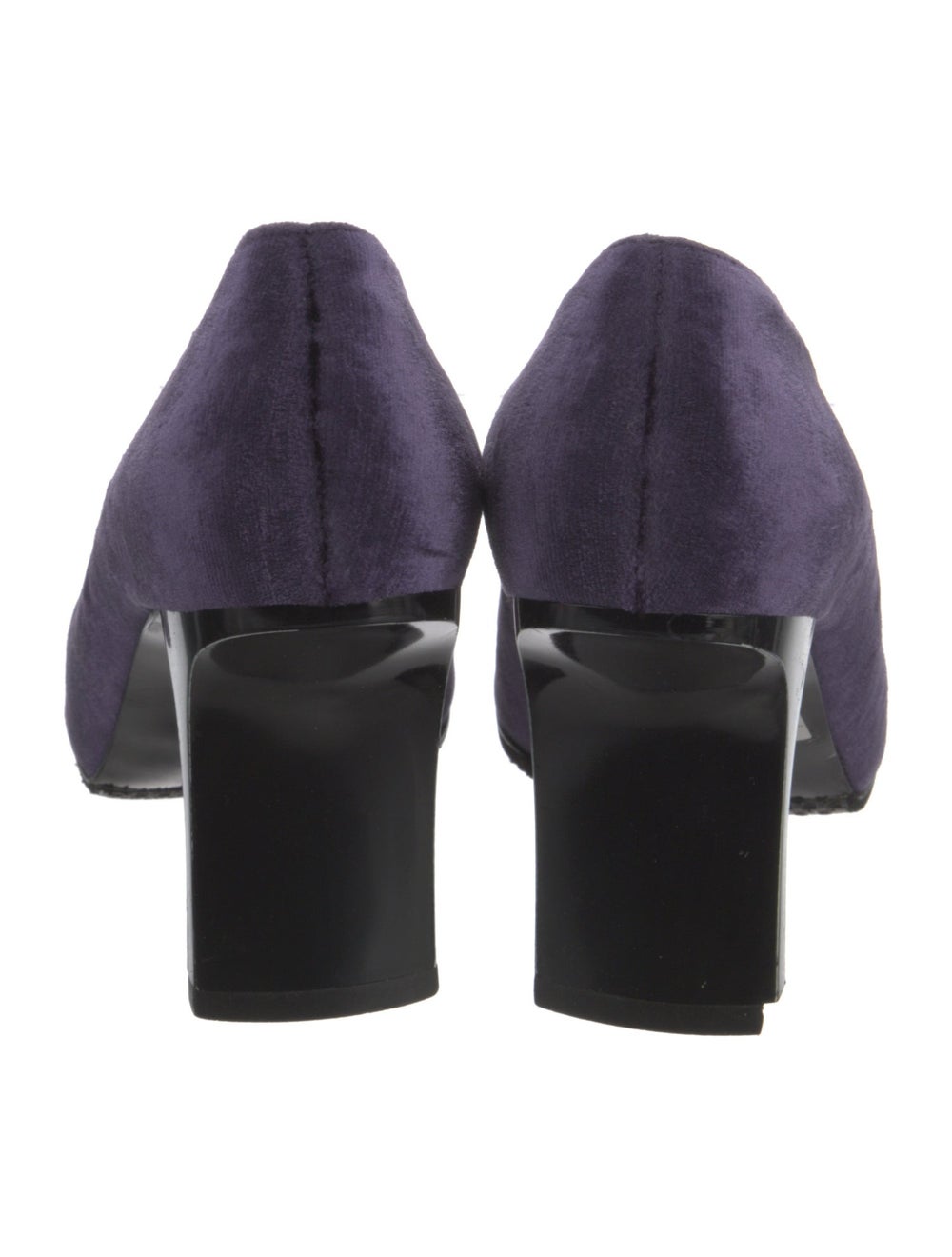 Robert Clergerie Velvet Pumps Purple Square-Toes … - image 4