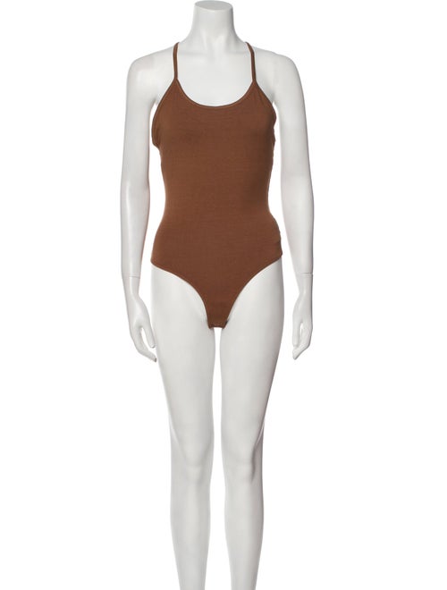 Agolde Bodysuit Brown Sleeveless with Scoop Neck - image 1