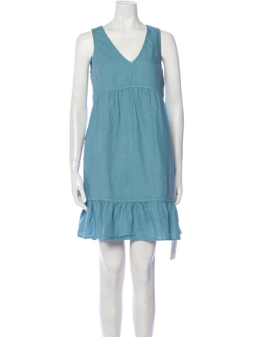 Cynthia Rowley Tent Dress Blue Sleeveless with V-… - image 1