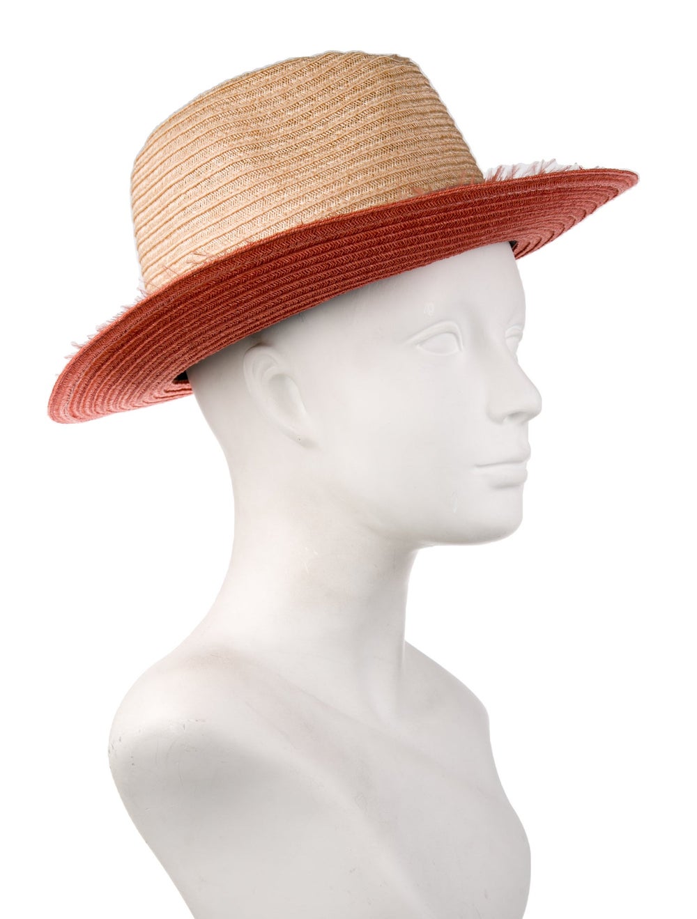 Pink straw Eugenia Kim hat with grosgrain and fea… - image 3