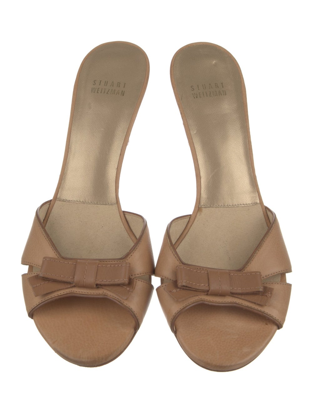 Stuart Weitzman Leather Slides Brown Crossover St… - image 3